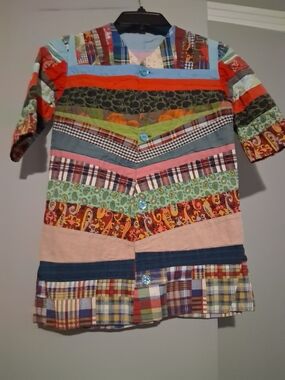 QUILTED Multi-Color Patchwork Kids Jacket - Casual Button-Front